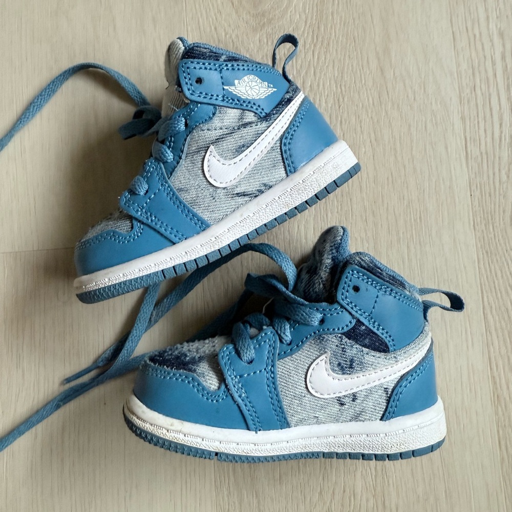 NIKE SHOES | Nike Air Jordan 1 Mid Tie-Dye Denim Sneakers Toddler 5C